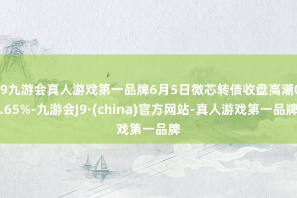 j9九游会真人游戏第一品牌6月5日微芯转债收盘高潮0.65%-九游会J9·(china)官方网站-真人游戏第一品牌